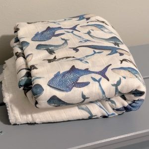 *💙 5 for $20* Spoonflower aquatic animal muslin fabric